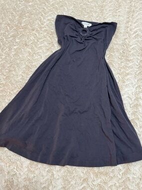 Vintage American Eagle Outfitters Black Strapless Ring-Detail Sundress